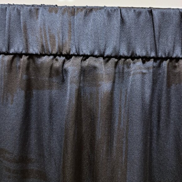 Eileen Fisher Maxi Skirt Brushstroke Blue Silk/Cotton Size XL - Picture 3 of 8